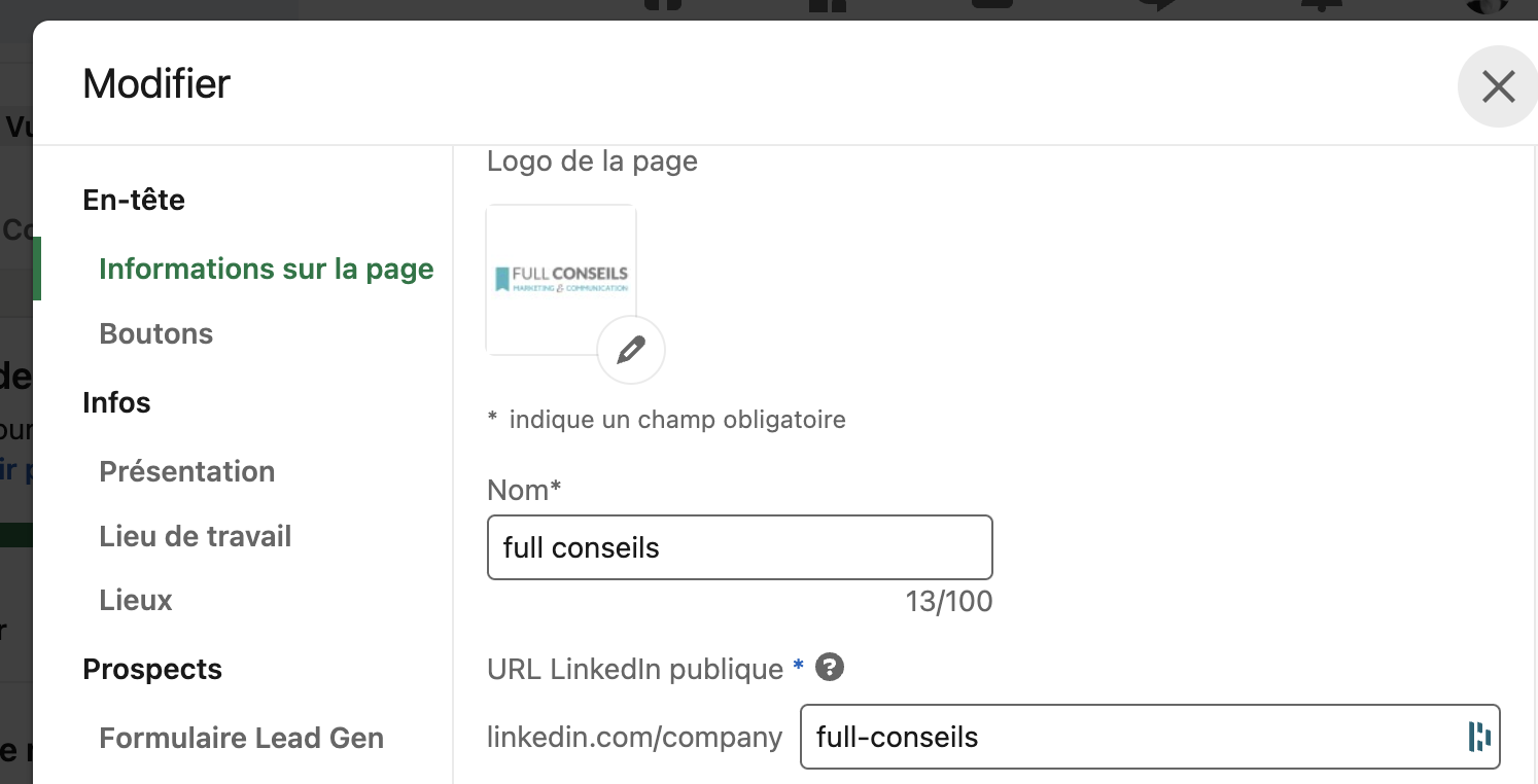 personnalisation URL linkedin