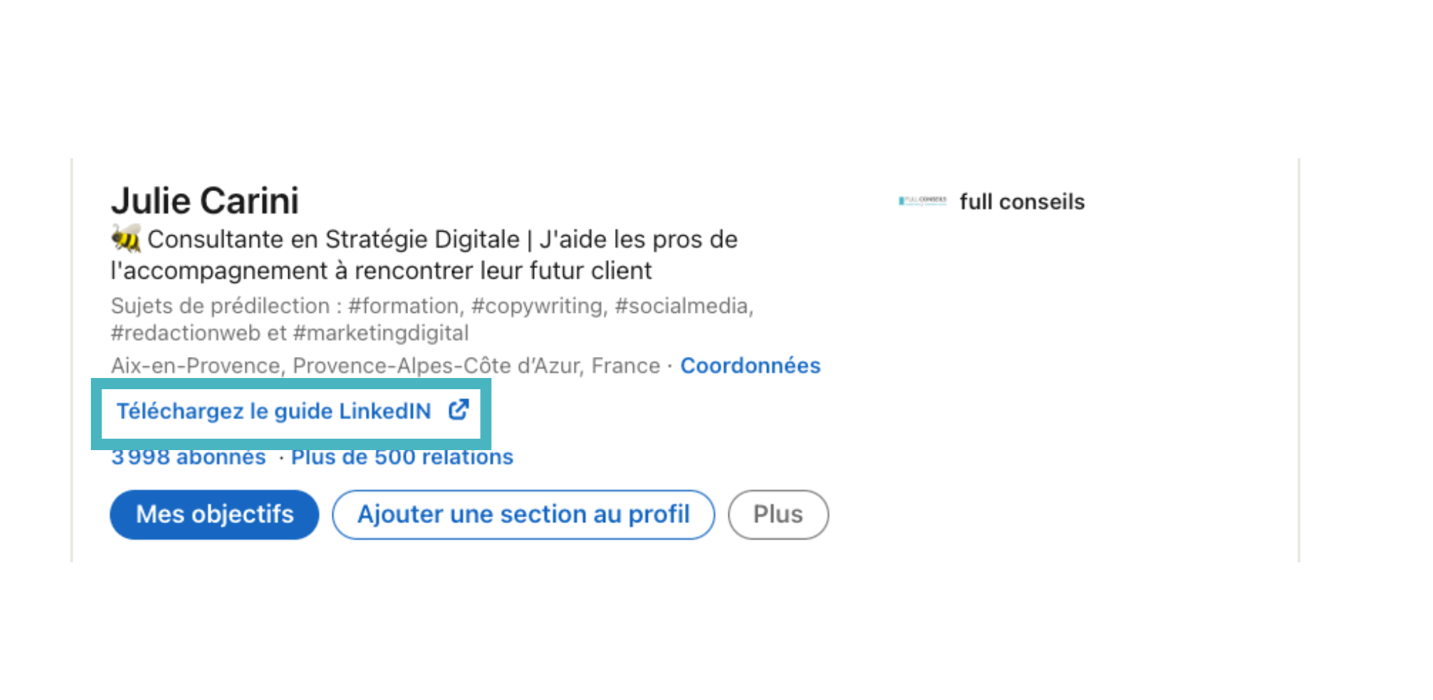 lien bio linkedin